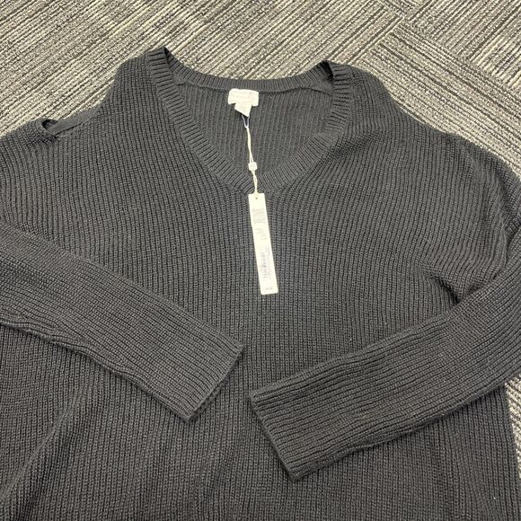 CASLON Women's V-Neck Long Sleeve Sweater Cashmere Feel Open Shoulders SIZE M/L - Picture 6 of 12